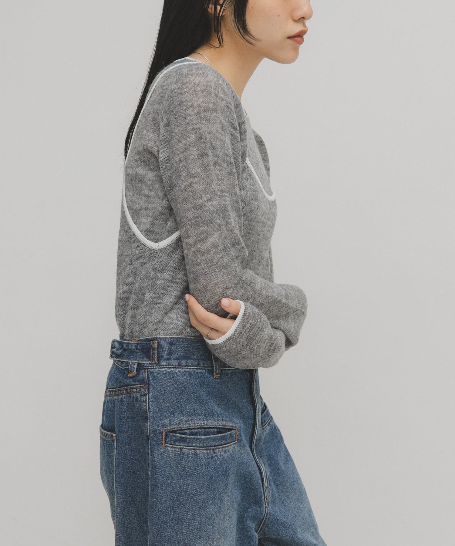  「バイカラーキャミレイヤードニット」|ニット・セーター|