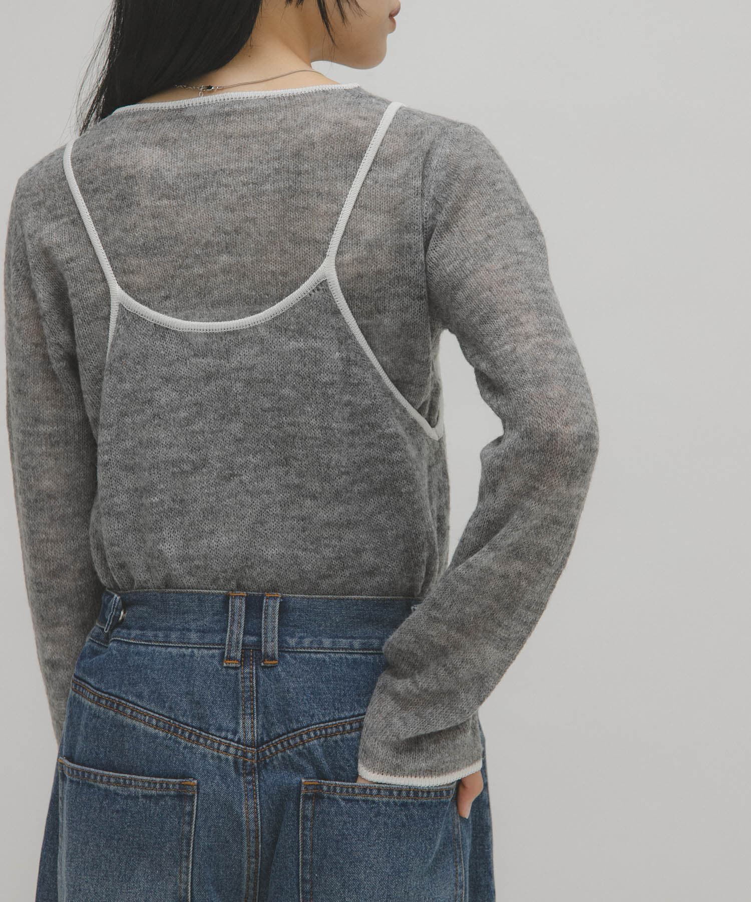  「バイカラーキャミレイヤードニット」|ニット・セーター|