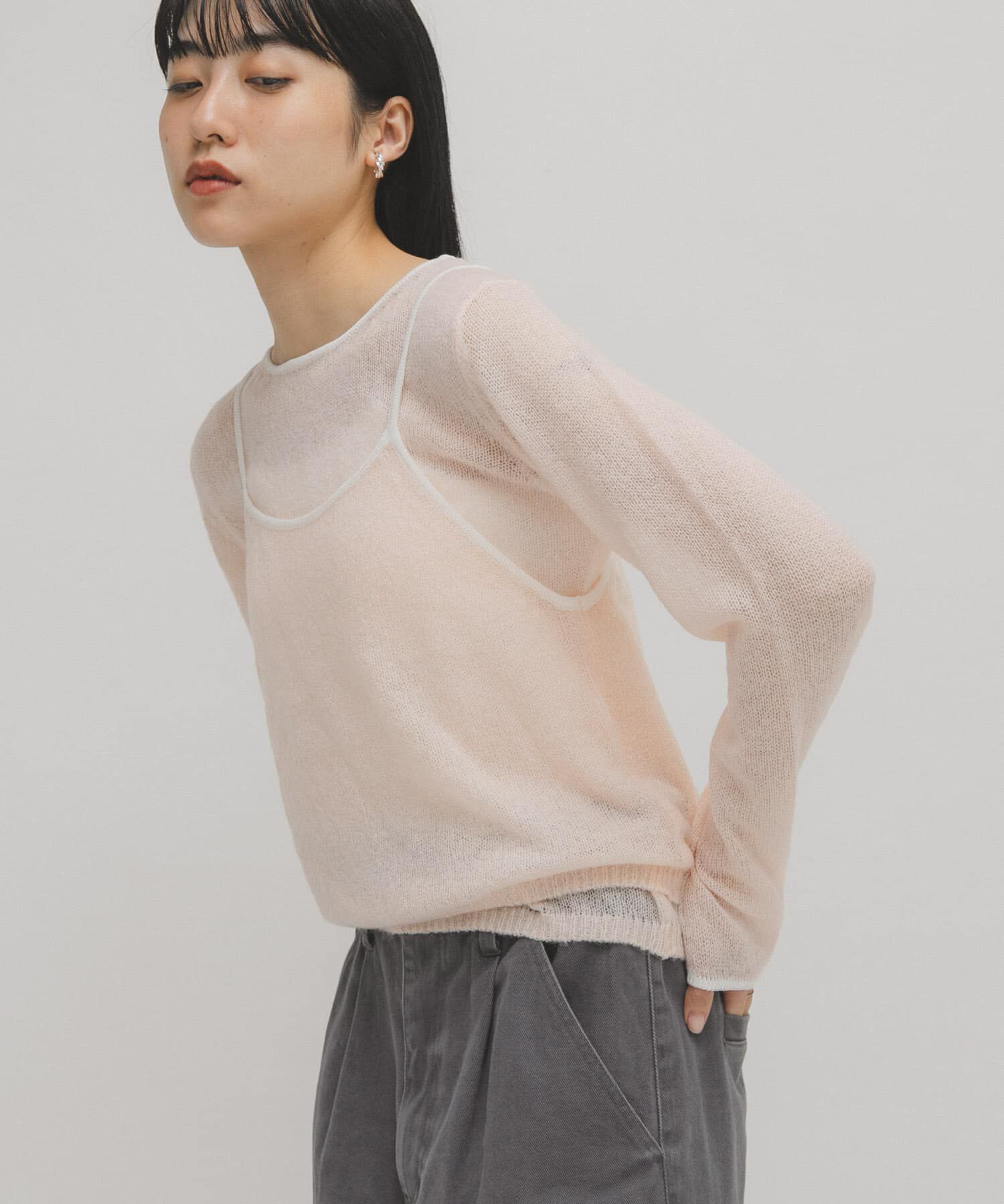  「バイカラーキャミレイヤードニット」|ニット・セーター|