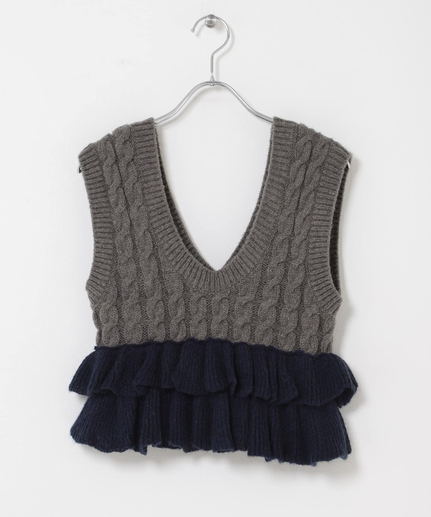  「2WAYフリルニットベスト」|ニット・セーター|