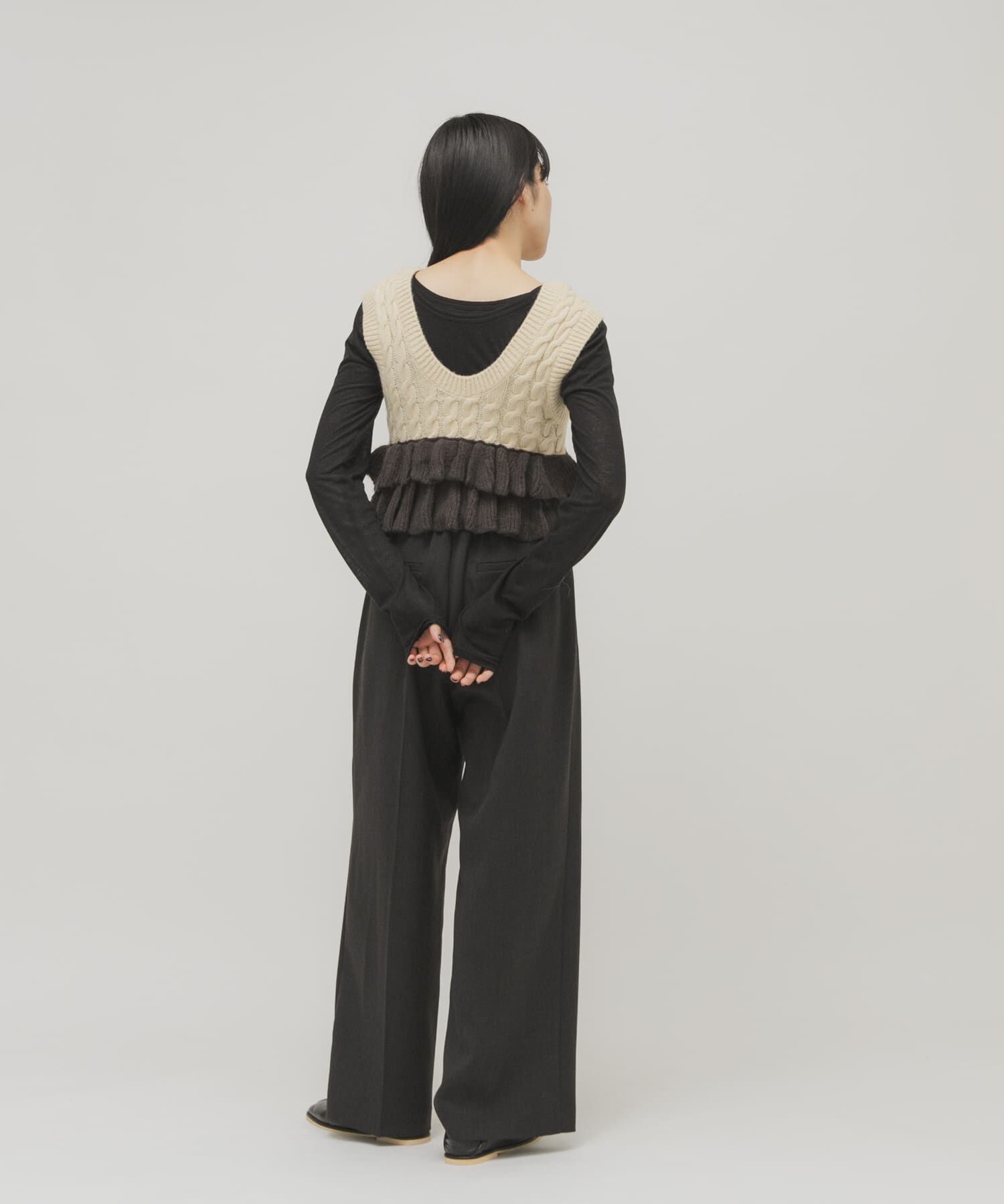  「2WAYフリルニットベスト」|ニット・セーター|
