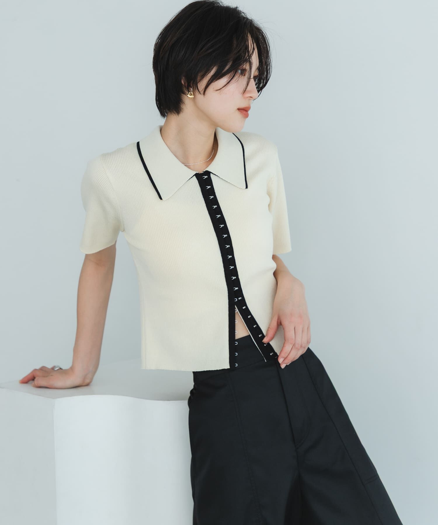 SENSE OF PLACE by URBAN RESEARCH「バイカラーエリツキホックニット」|ニット・セーター|