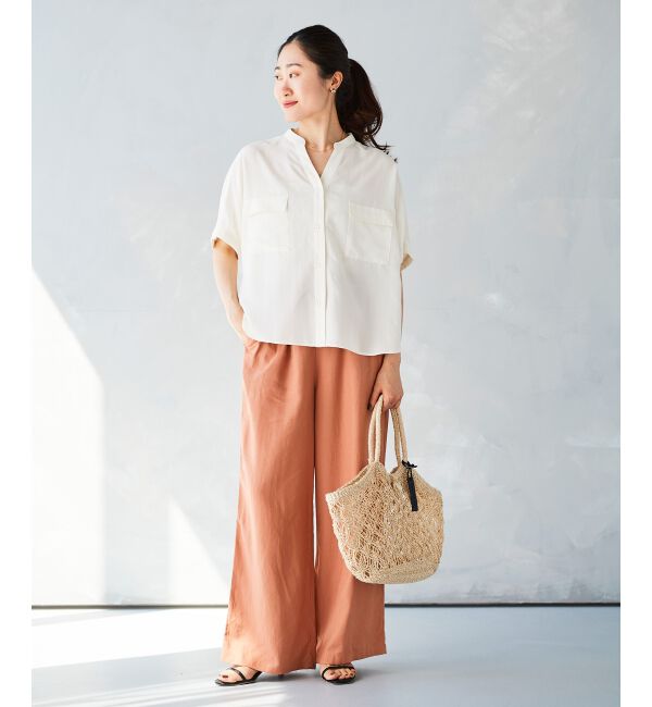 le.coeur blanc「《手洗い可能》レーヨン麻イージーパンツ」|その他|