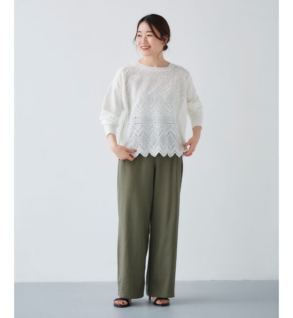 le.coeur blanc「《手洗い可能》レーヨン麻イージーパンツ」|その他|