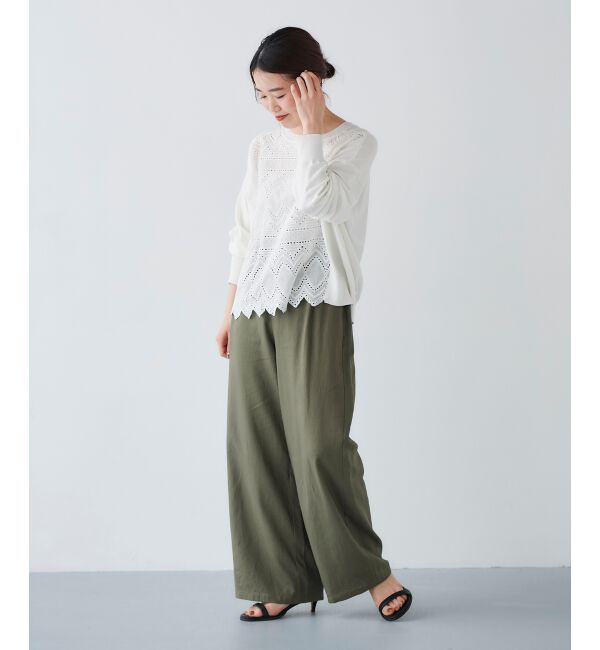 le.coeur blanc「《手洗い可能》レーヨン麻イージーパンツ」|その他|