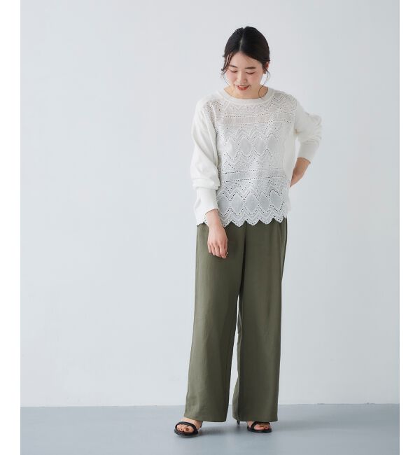 le.coeur blanc「《手洗い可能》レーヨン麻イージーパンツ」|その他|