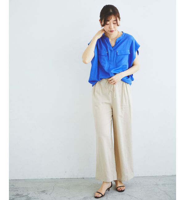 le.coeur blanc「《手洗い可能》レーヨン麻イージーパンツ」|その他|