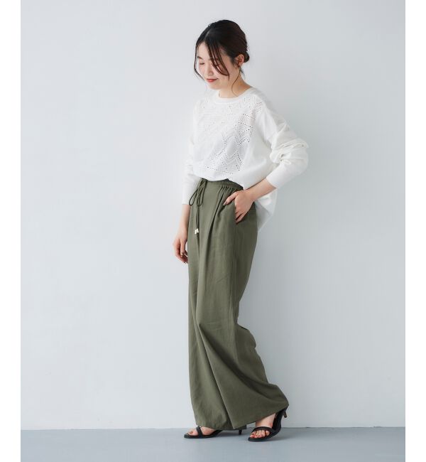 le.coeur blanc「《手洗い可能》レーヨン麻イージーパンツ」|その他|