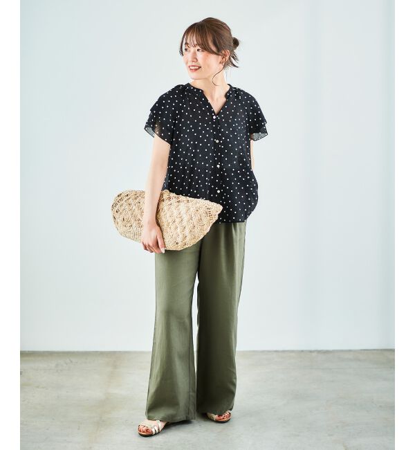 le.coeur blanc「《手洗い可能》レーヨン麻イージーパンツ」|その他|