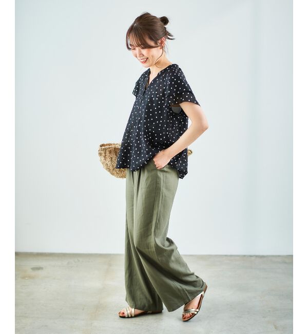 le.coeur blanc「《手洗い可能》レーヨン麻イージーパンツ」|その他|