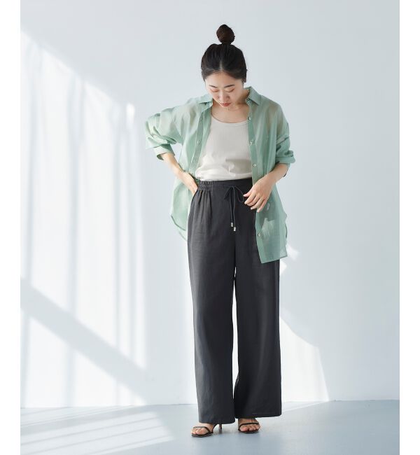 le.coeur blanc「《手洗い可能》レーヨン麻イージーパンツ」|その他|