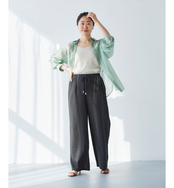 le.coeur blanc「《手洗い可能》レーヨン麻イージーパンツ」|その他|