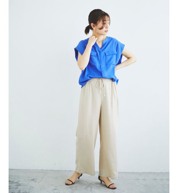 le.coeur blanc「《手洗い可能》レーヨン麻イージーパンツ」|その他|