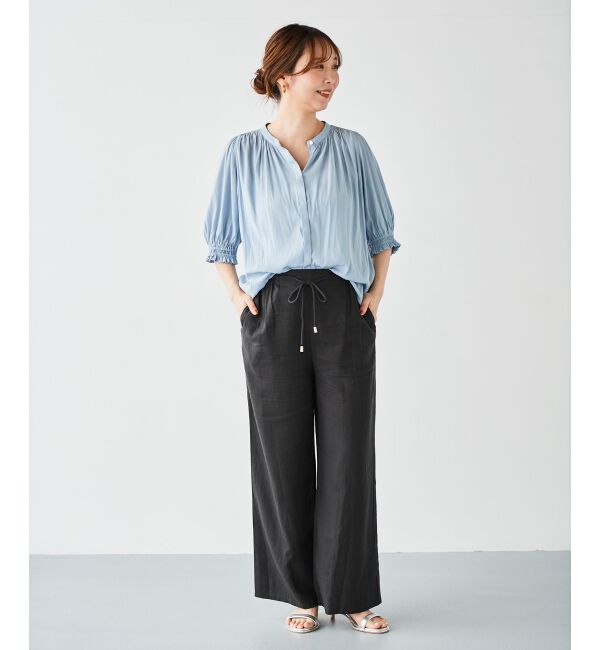 le.coeur blanc「《手洗い可能》レーヨン麻イージーパンツ」|その他|