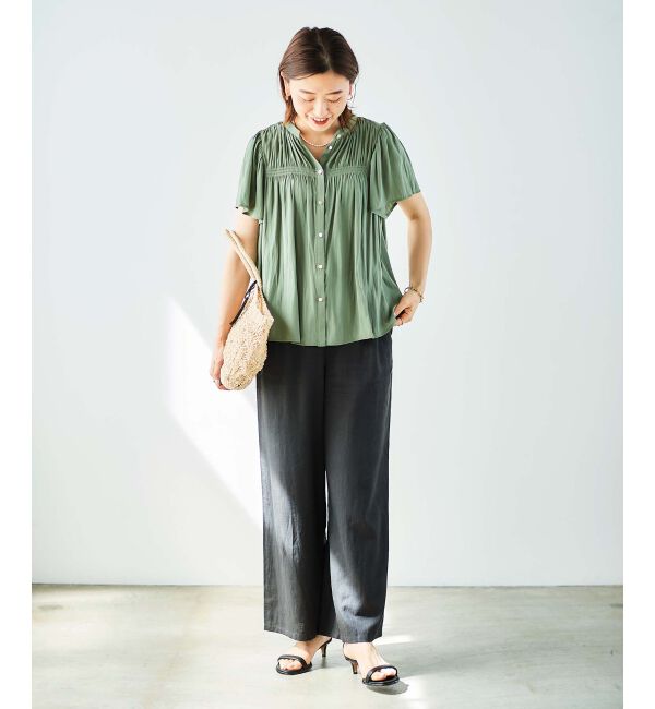 le.coeur blanc「《手洗い可能》レーヨン麻イージーパンツ」|その他|