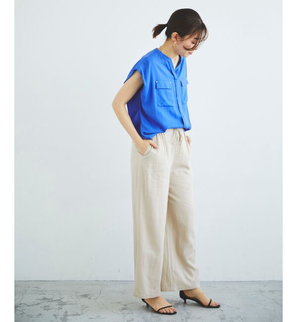 le.coeur blanc「《手洗い可能》レーヨン麻イージーパンツ」|その他|