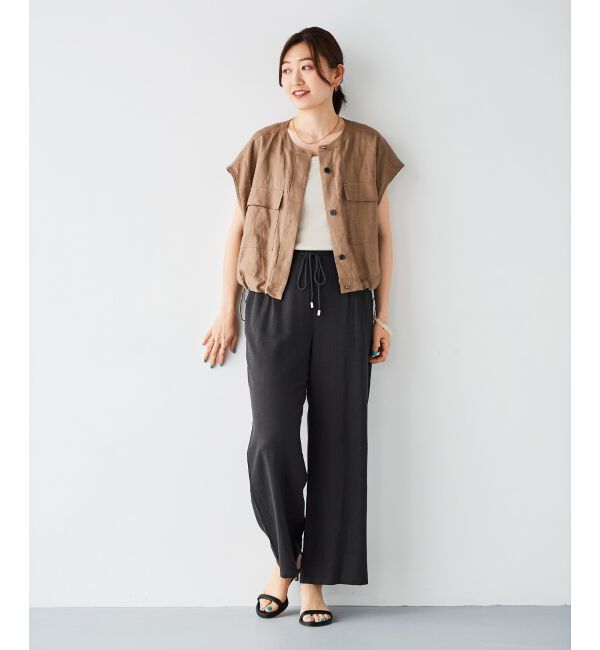 le.coeur blanc「《手洗い可能》レーヨン麻イージーパンツ」|その他|