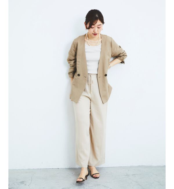 le.coeur blanc「《手洗い可能》レーヨン麻イージーパンツ」|その他|