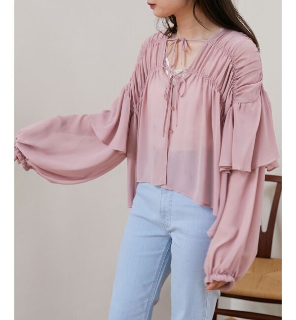 MAJESTICLEGON「ボリュームギャザーブラウス」|シャツ・ブラウス|