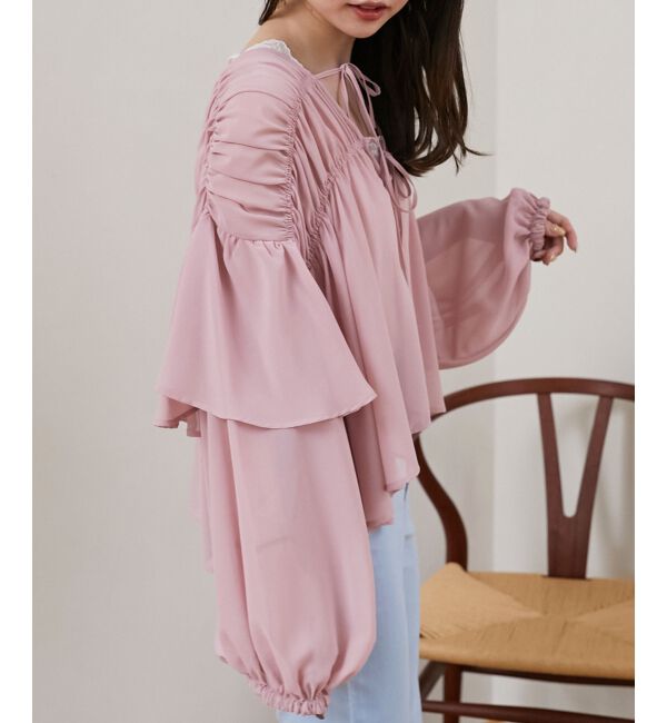 MAJESTICLEGON「ボリュームギャザーブラウス」|シャツ・ブラウス|