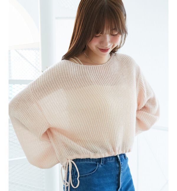  「キラキラドロストメッシュニット」|ニット・セーター|