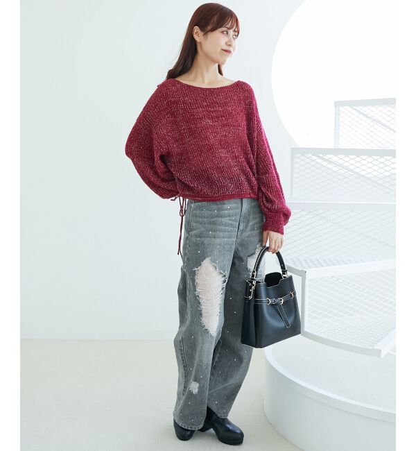  「キラキラドロストメッシュニット」|ニット・セーター|