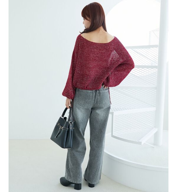  「キラキラドロストメッシュニット」|ニット・セーター|