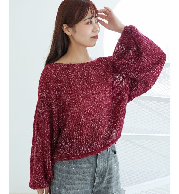  「キラキラドロストメッシュニット」|ニット・セーター|