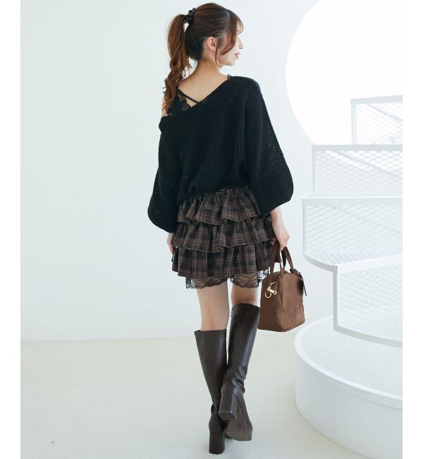  「キラキラドロストメッシュニット」|ニット・セーター|