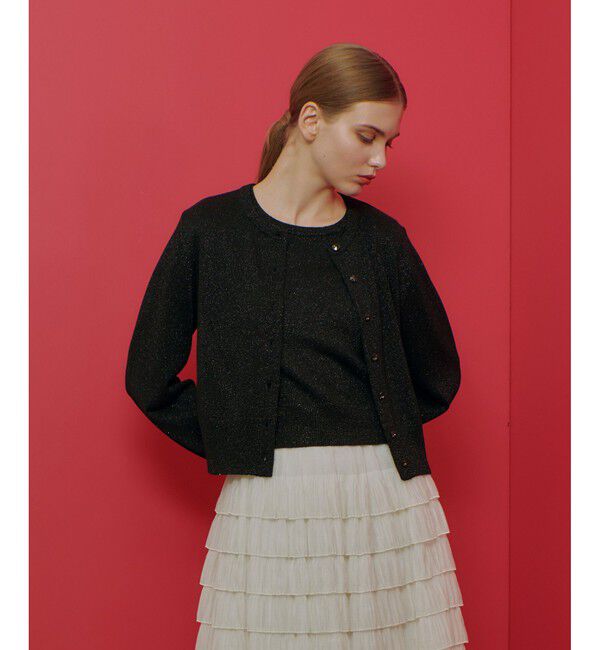 LOULOU WILLOUGHBY「【LOULOU WILLOUGHBY】ラメメランジェカーディガン」|カーディガン|