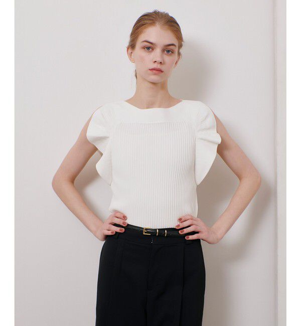 LOULOU WILLOUGHBY「【LOULOU WILLOUGHBY】スキャーラッププルオーバー」|ニット・セーター|ホワイト