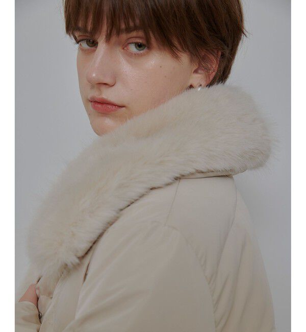 allureville「ファーカラーショートダウンコート」|ダウン|