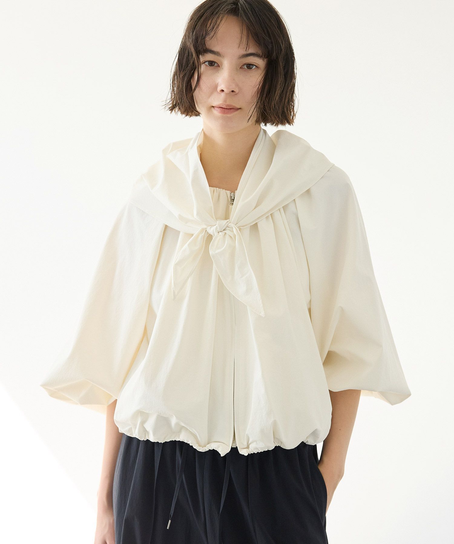 BABYLONE「【多機能素材】撥水スカーフ付きブルゾン」|ブルゾン・スタジャン|