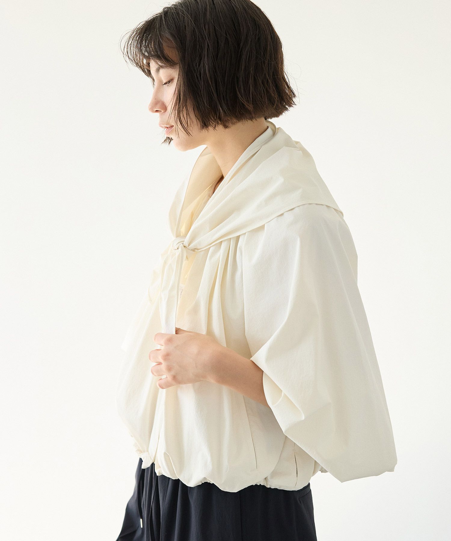 BABYLONE「【多機能素材】撥水スカーフ付きブルゾン」|ブルゾン・スタジャン|