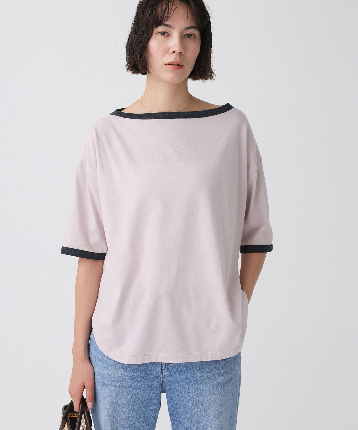 BABYLONE「バイカラーカットソー/マシンウォッシャブル」|Tシャツ・カットソー|ﾋﾟﾝｸ