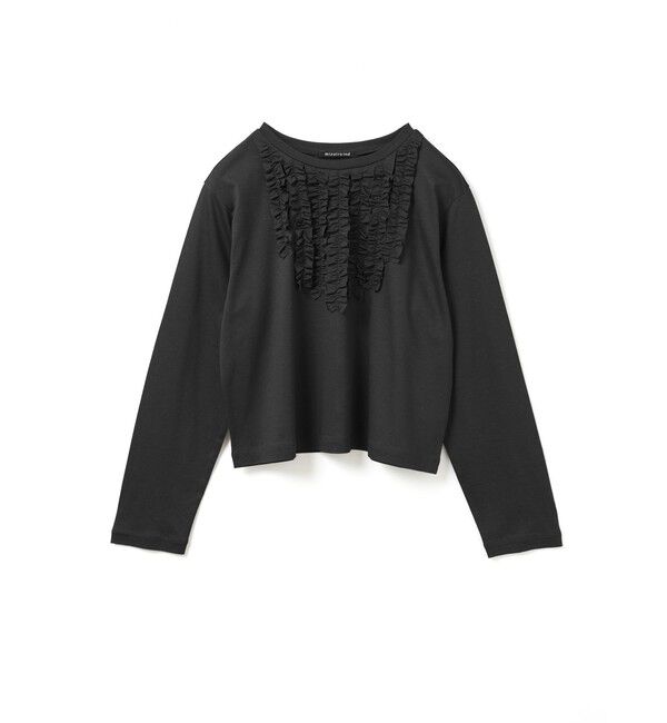 mizuiro ind「mizuiro ind フロントフリルプルオーバー」|Tシャツ・カットソー|ブラック