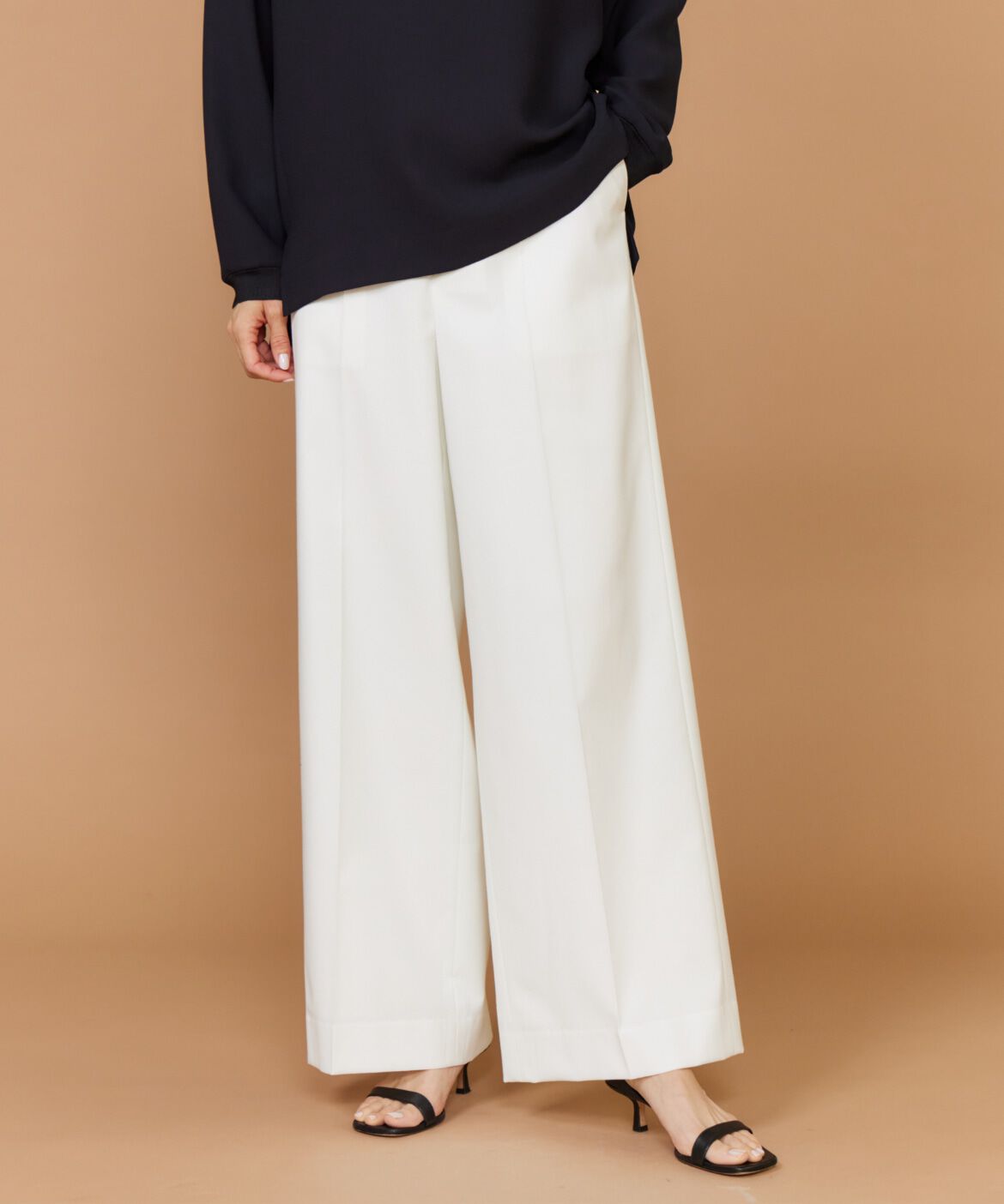 INED「セミワイドパンツ」|その他|オフホワイト1