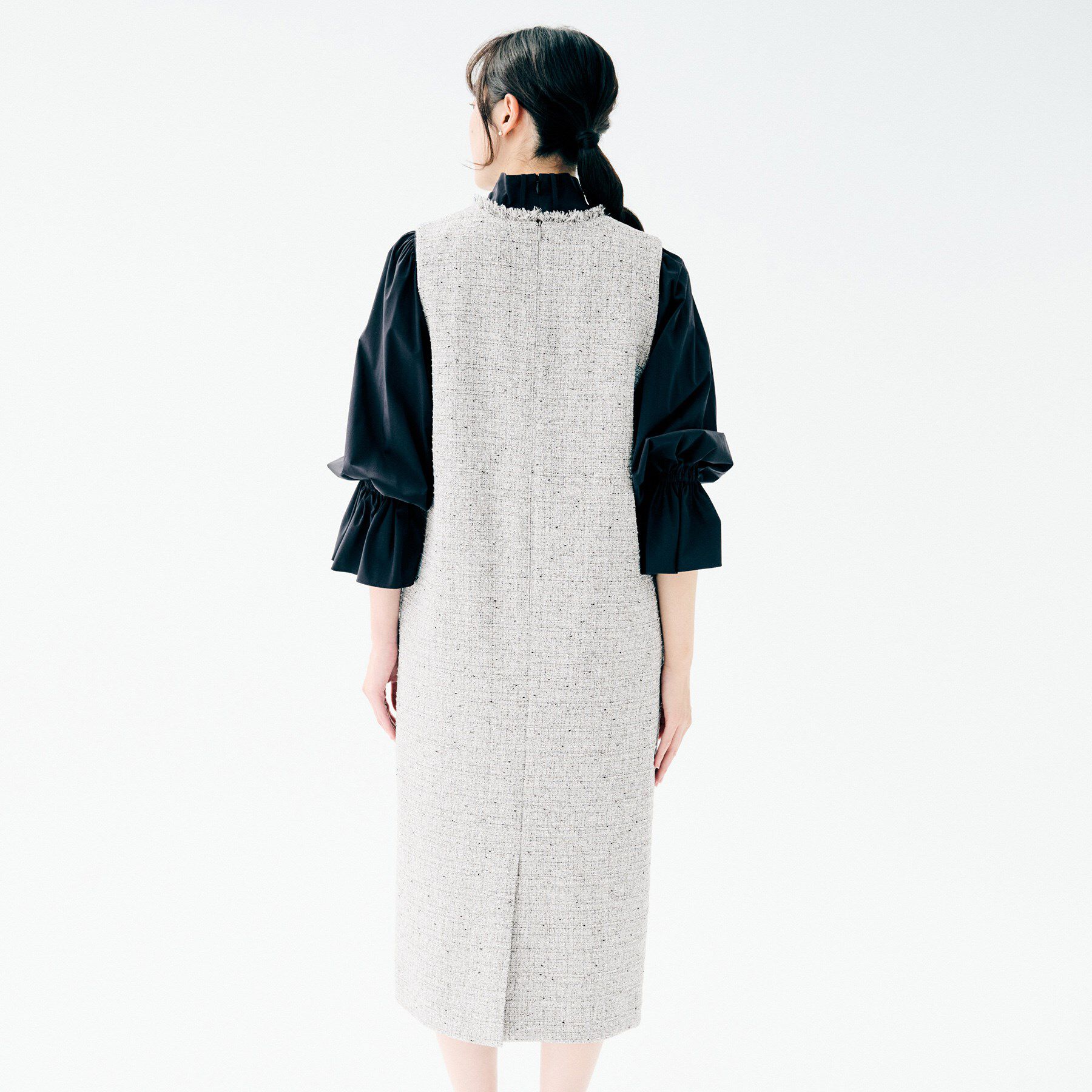 UNTITLED「【洗えるワンピース/カジュアル/ドレッシー】ツイード ジャンパースカート」|ワンピース|