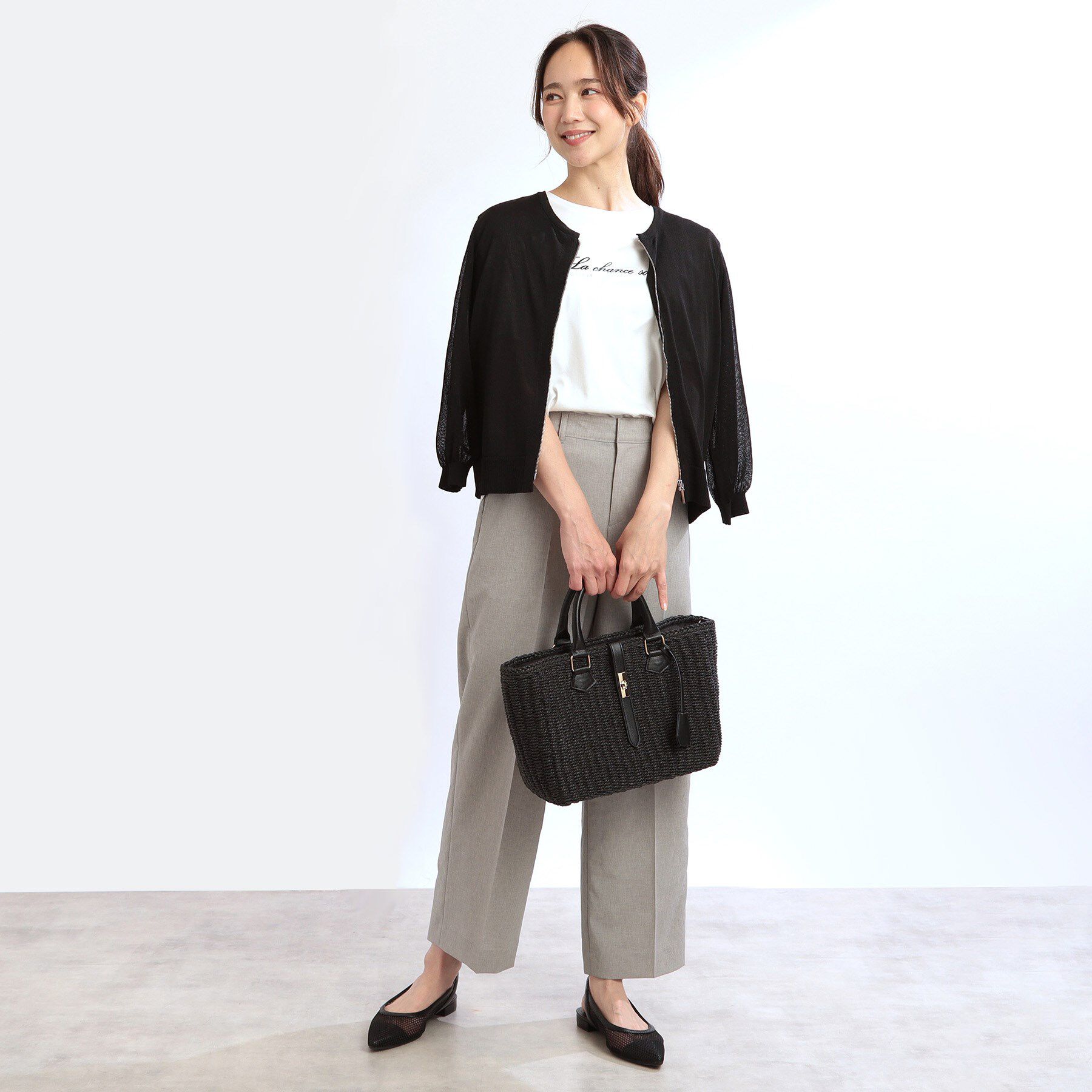 Reflect「【手洗い可】ジップアップニットカーディガン」|カーディガン|