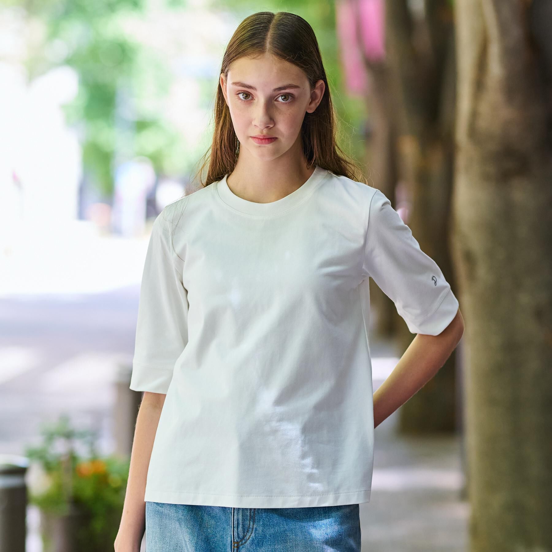 DRESSTERIOR「【洗える/五分丈】バックブリーズテック五分丈Tシャツ」|Tシャツ・カットソー|