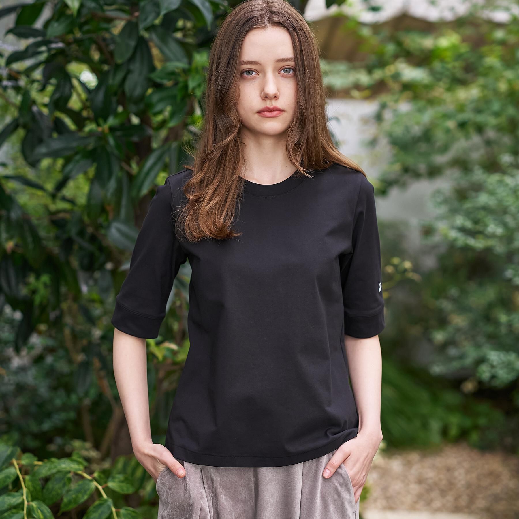 DRESSTERIOR「【洗える/五分丈】バックブリーズテック五分丈Tシャツ」|Tシャツ・カットソー|