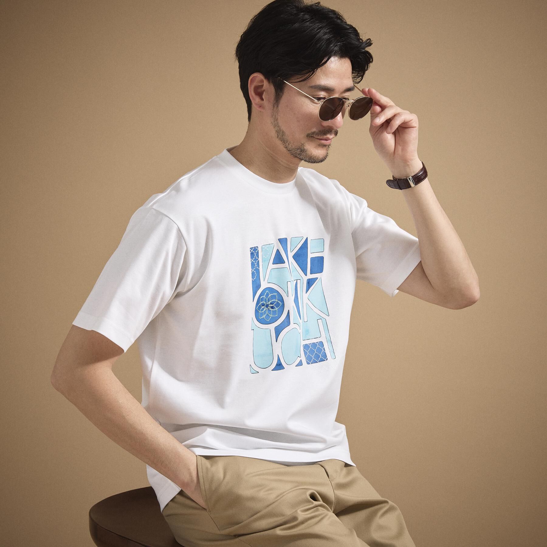 TAKEO KIKUCHI「ロゴグラフィック プリントTシャツ」|Tシャツ・カットソー|
