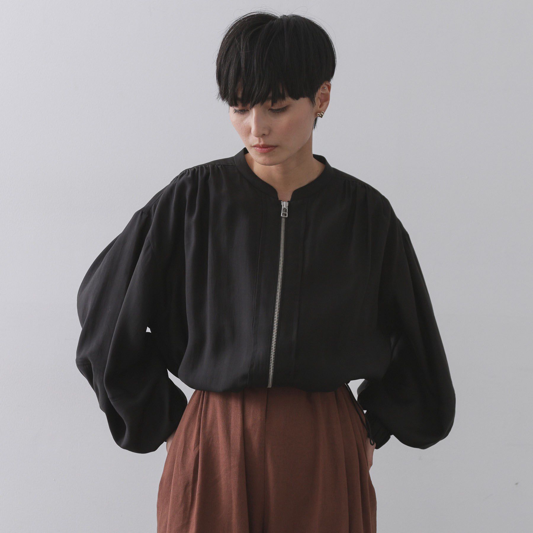 OPAQUE.CLIP「シアーランタンスリーブブルゾン【洗濯機洗い可】」|ブルゾン・スタジャン|