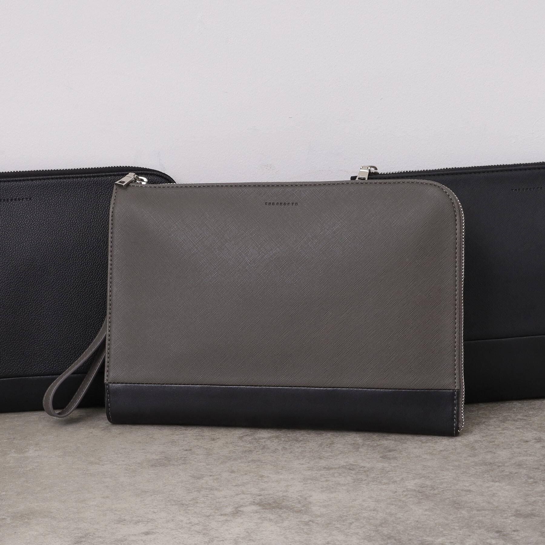 THE SHOP TK「L字クラッチバッグ【冠婚葬祭/ビジネス/セレモニー/パーティー】」|クラッチバッグ|チャコールグレー(0