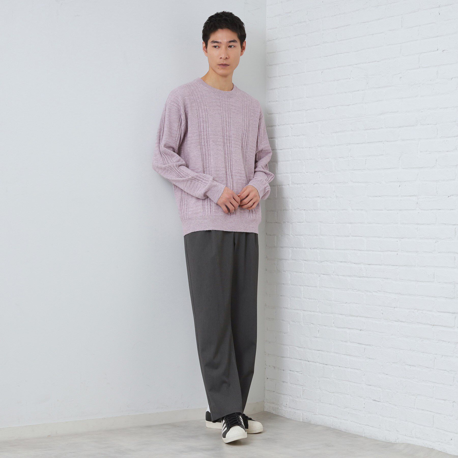 THE SHOP TK「【優しい肌触り】カシミヤタッチ チェックニット　洗濯機OK」|ニット・セーター|