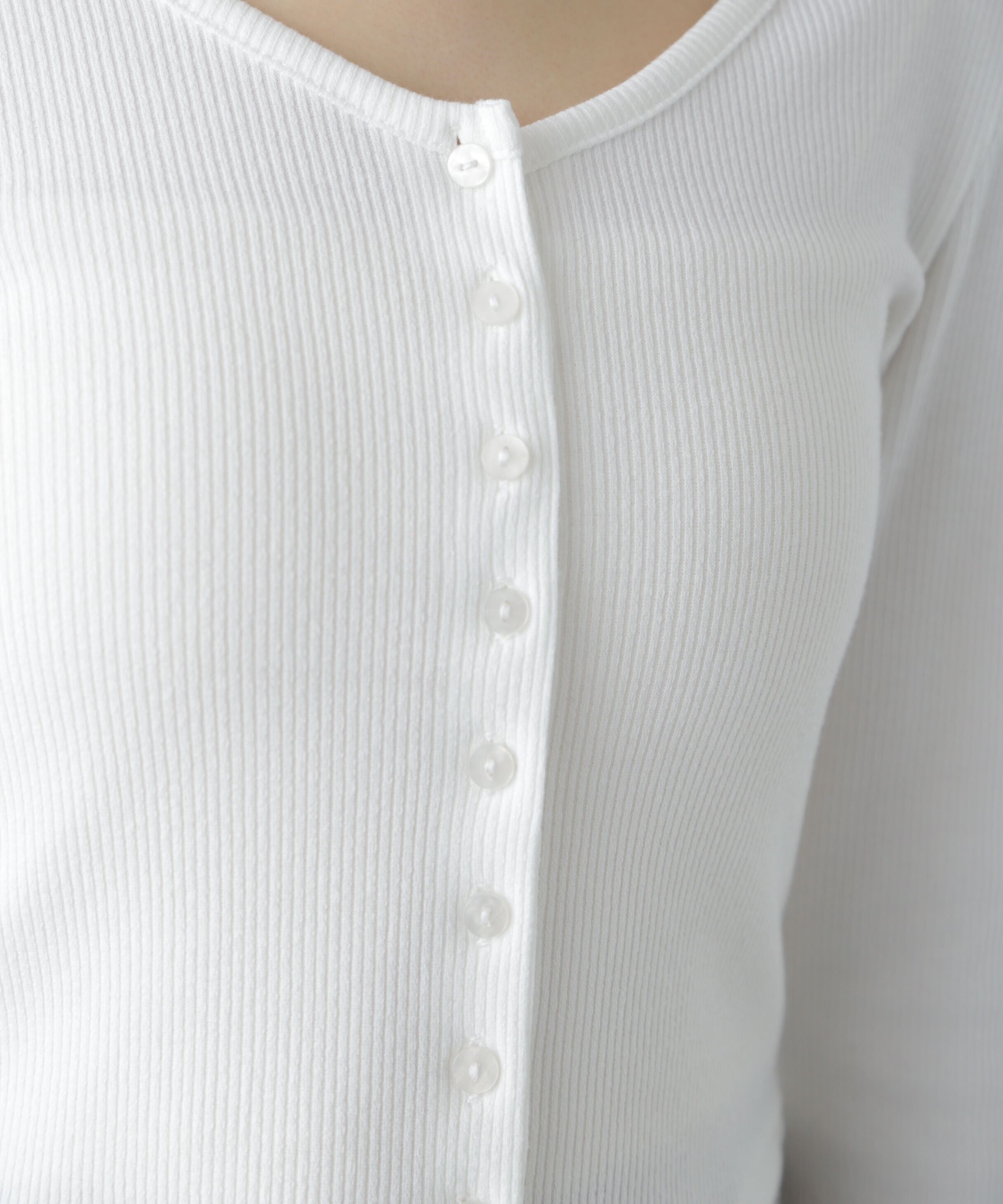  「チョーカー付リブVネックカットソー」|Tシャツ・カットソー|