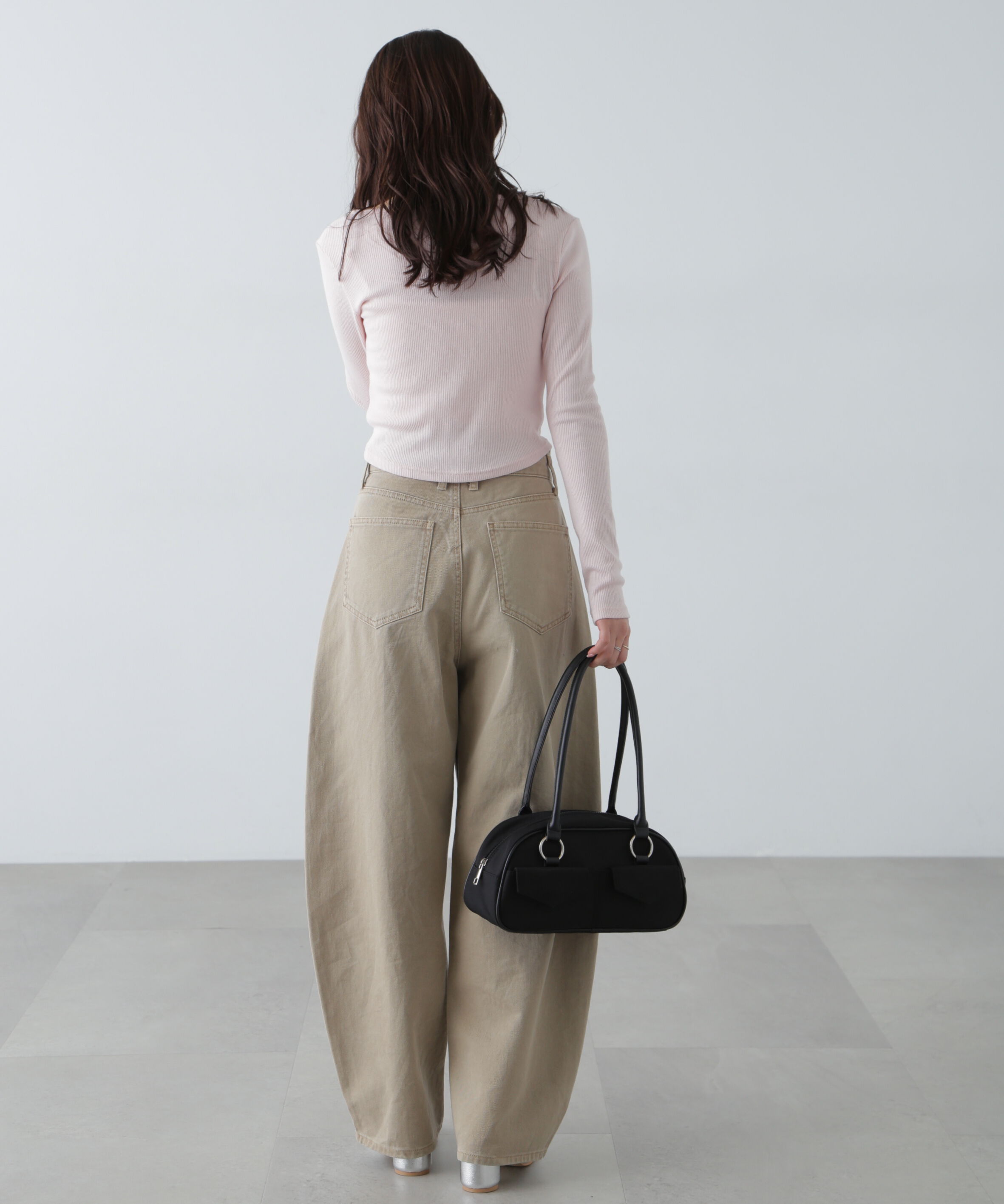  「チョーカー付リブVネックカットソー」|Tシャツ・カットソー|