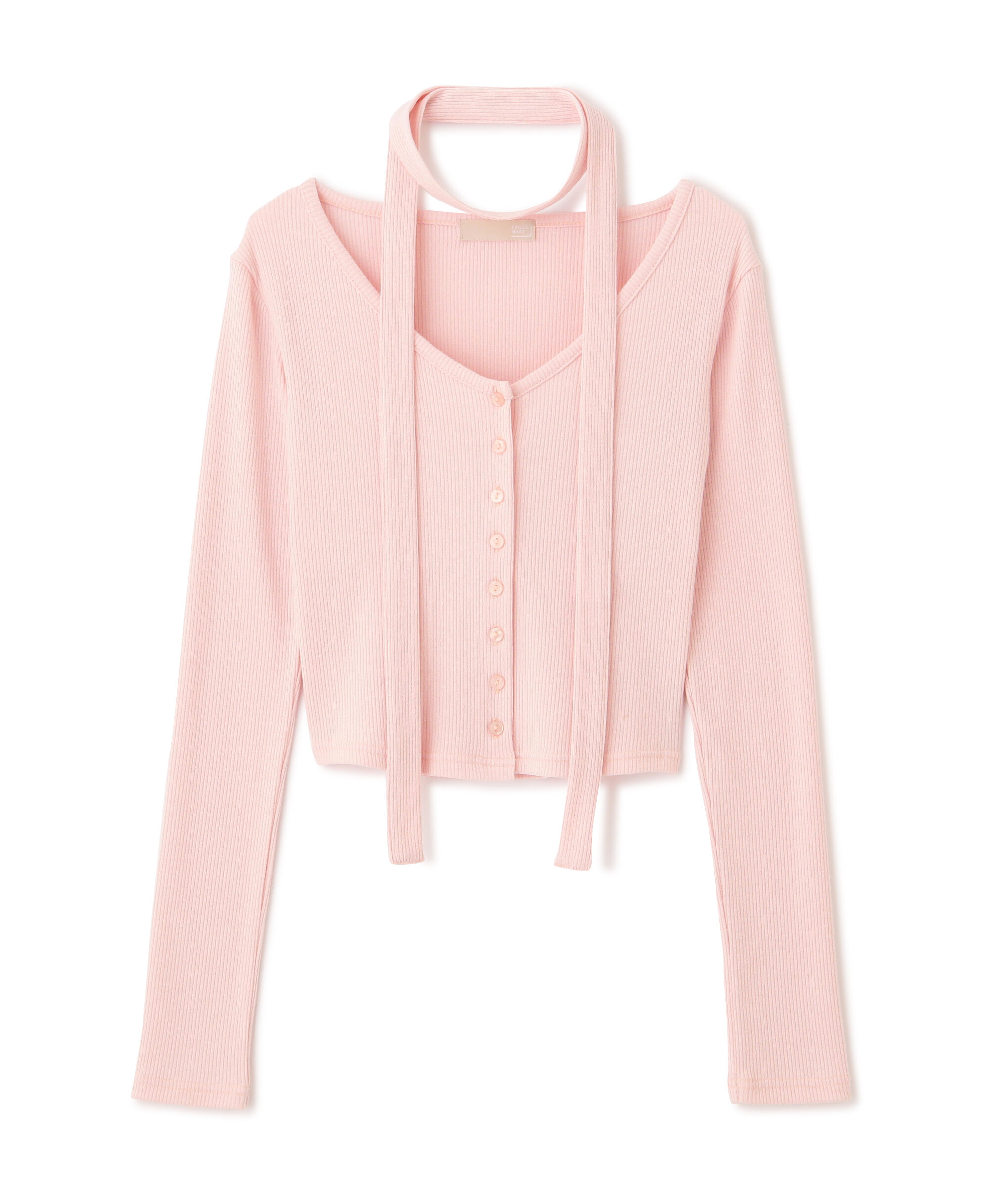  「チョーカー付リブVネックカットソー」|Tシャツ・カットソー|