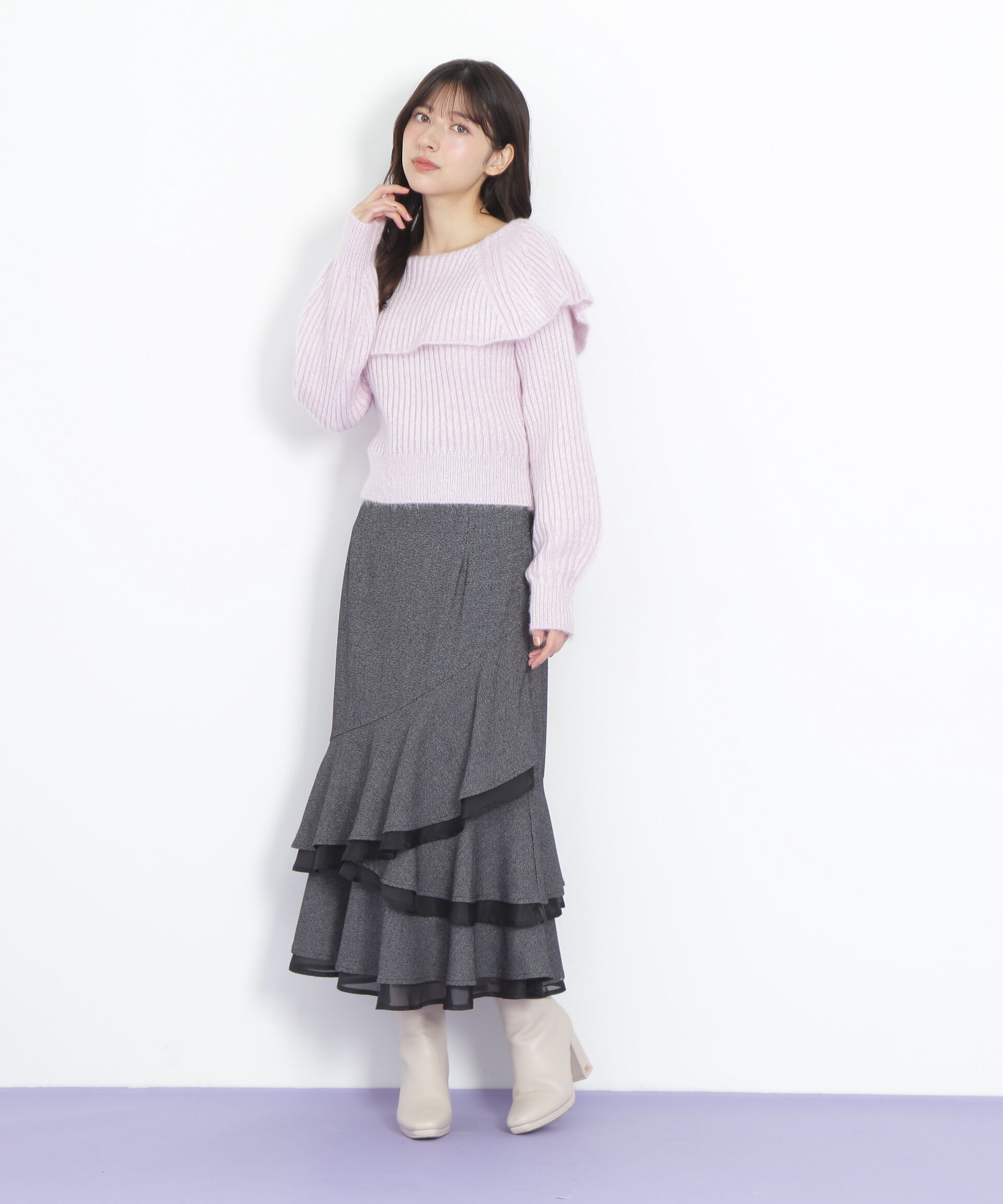  「ふわふわケープニット」|ニット・セーター|