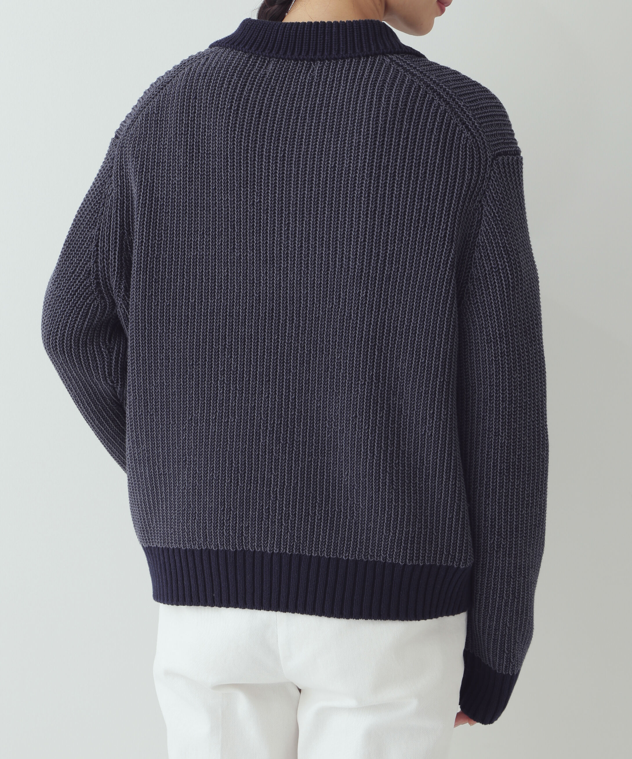  「◆バイカラー衿付きニット」|ニット・セーター|